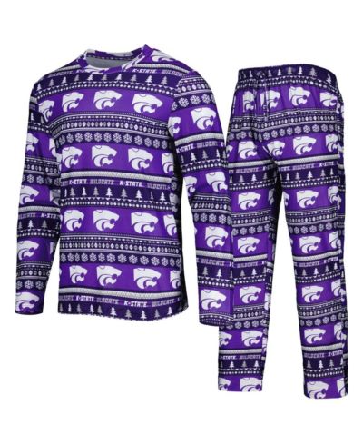 Мужской комплект из футболки и брюк Concepts Sport Purple Kansas State Wildcats Swivel Long Sleeve T-shirt and Pants Sleep Set