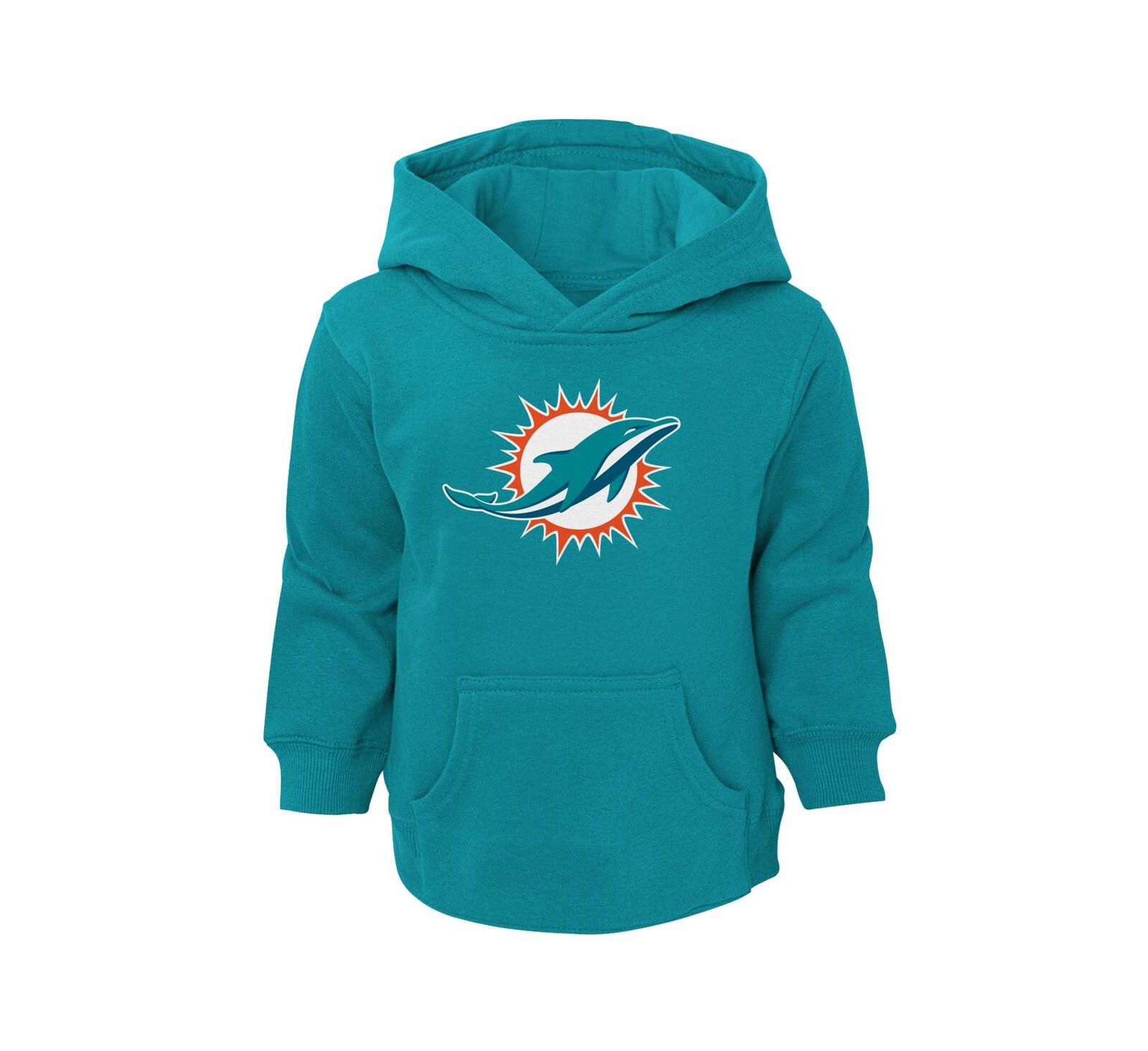Toddler Boys and Girls Aqua Miami Dolphins Logo Pullover Hoodie
