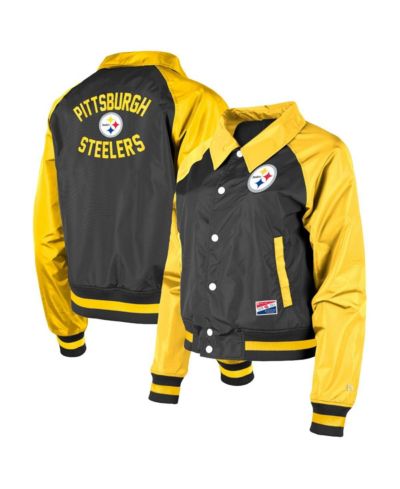 Женская куртка New Era Black Pittsburgh Steelers Coaches Raglan Full-Snap