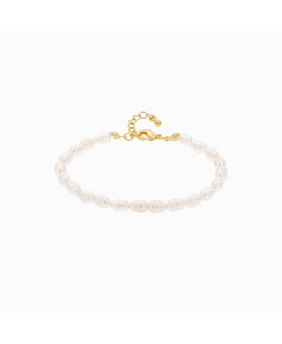 14k Gold Plated Memories Base Pearl Bracelet Dainty Minimalist Gift