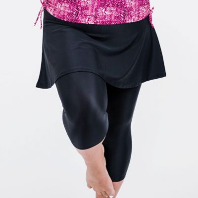 Пляжный шорты-юбка Calypsa Plus Size Chlorine Resistant High Waisted Flared