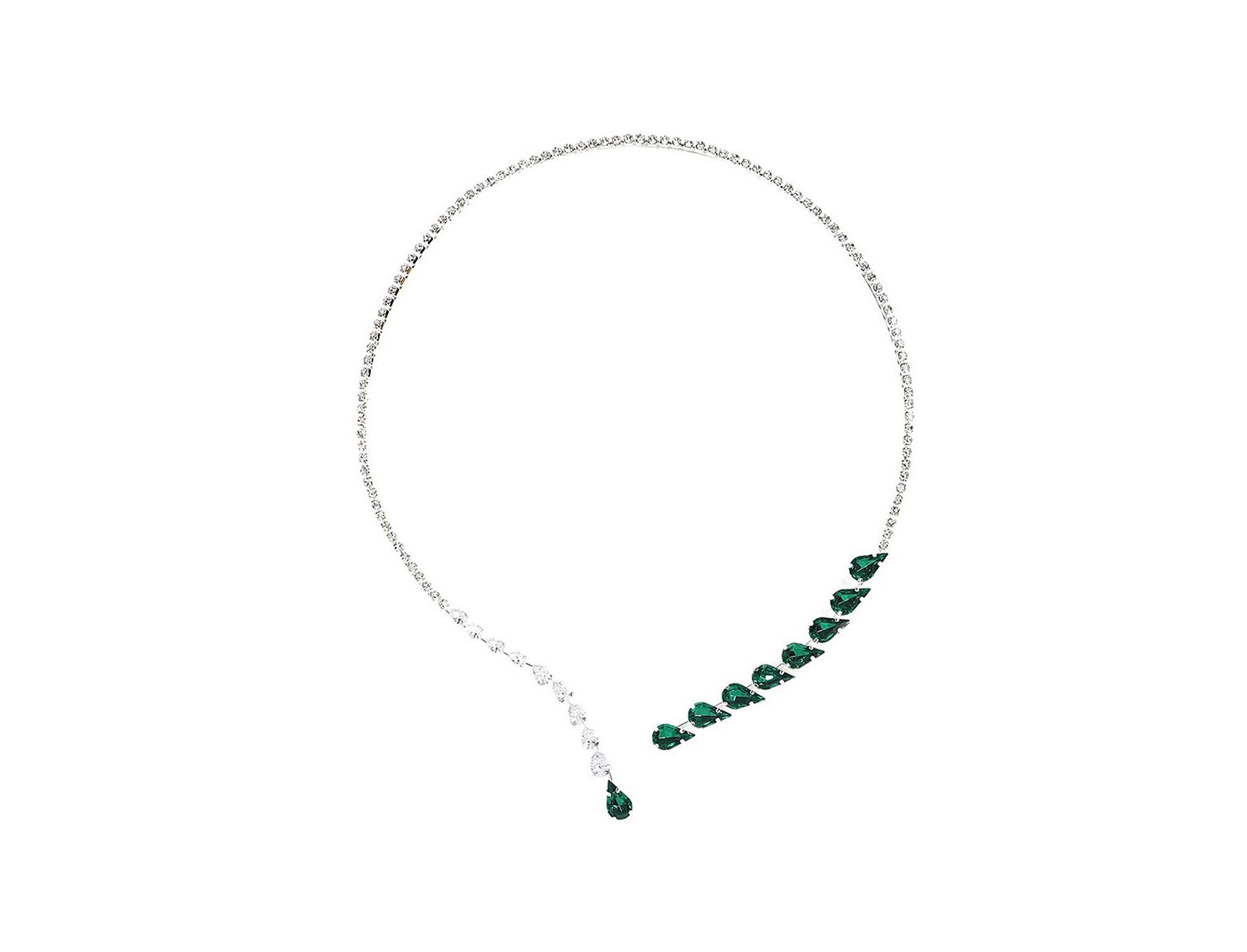 SOHI Женское ожерелье Green Teardrop Bling