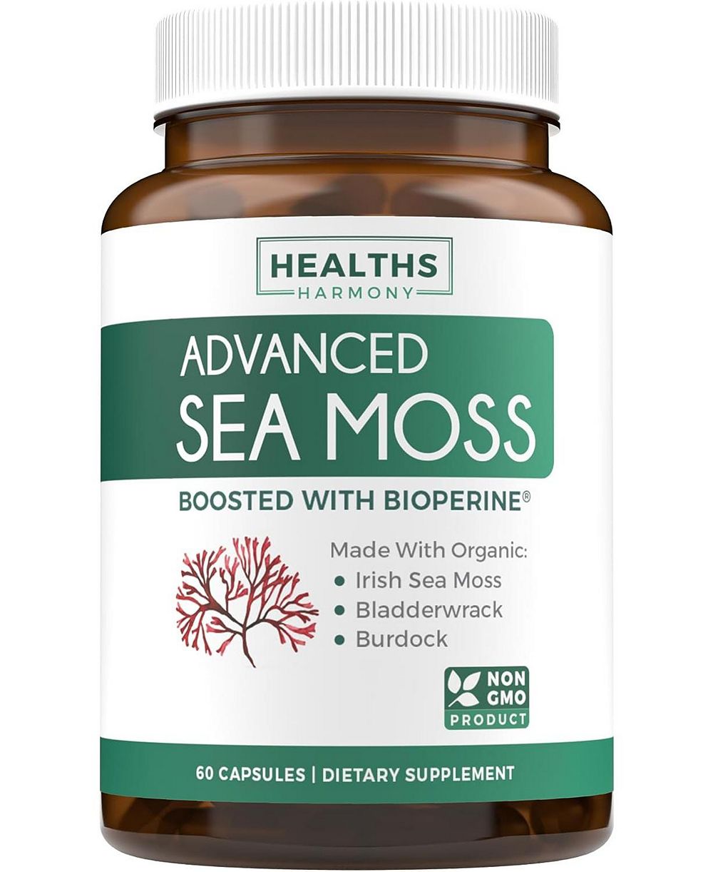 Капсулы Healths Harmony Advanced Irish Sea Moss, поддержка пищеварения и иммунной системы, 60 шт