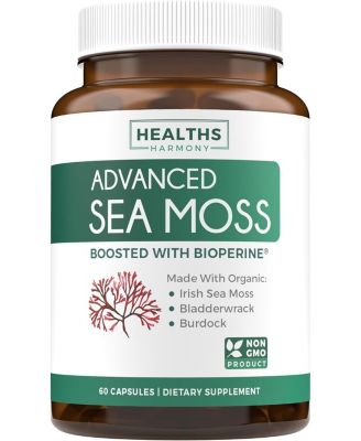 Капсулы Healths Harmony Advanced Irish Sea Moss, поддержка пищеварения и иммунной системы, 60 шт