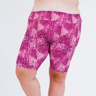 Calypsa Plus Size Chlorine Resistant High Waisted Long Bike Swim Shorts