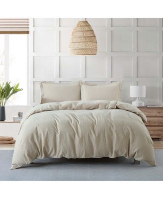 Egyptian Linens Pre-washed Linen 3-Pc. Duvet Cover Set, Full/Queen
