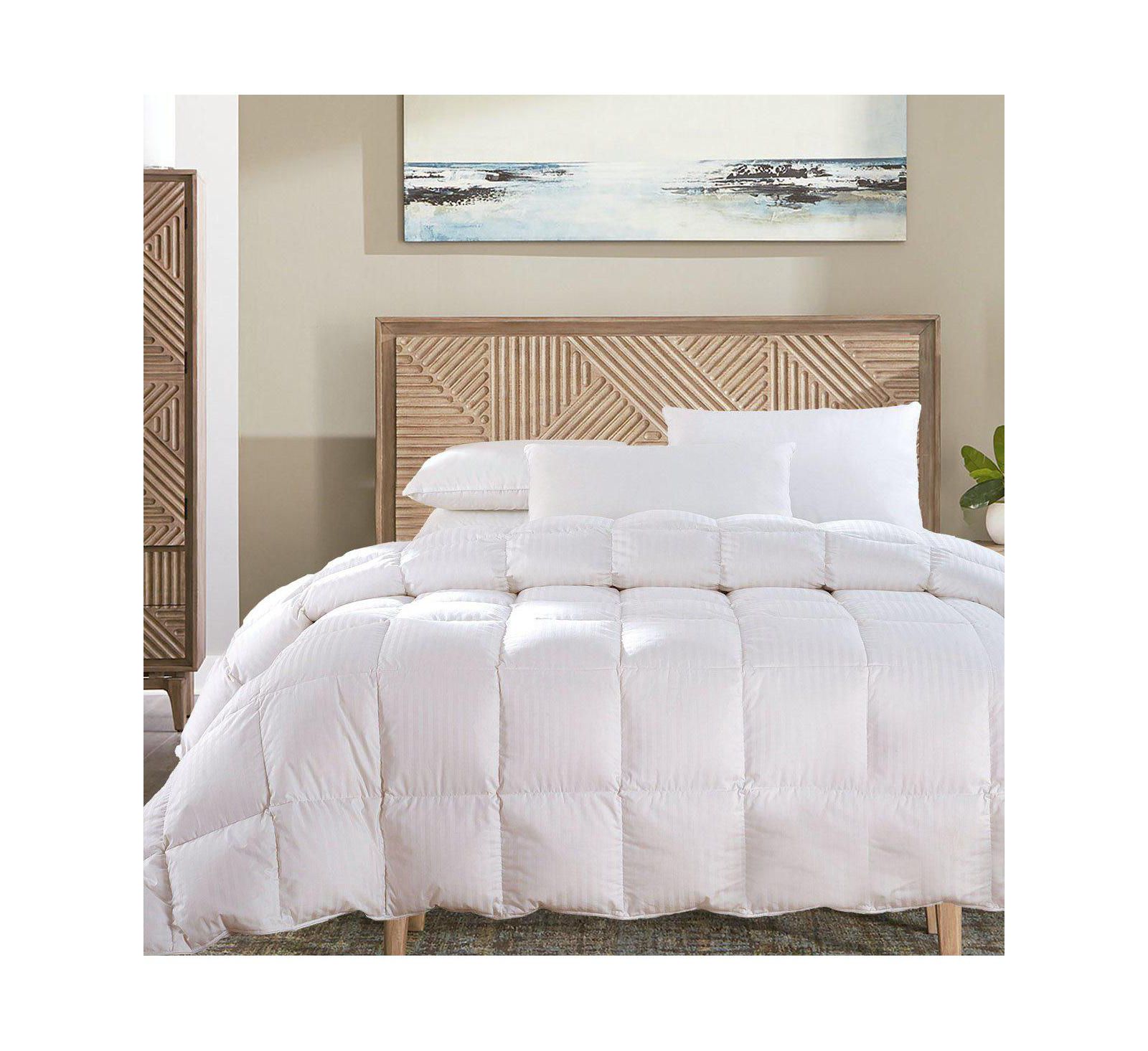Egyptian Cotton Damask Stripe Down Comforter Lightweight