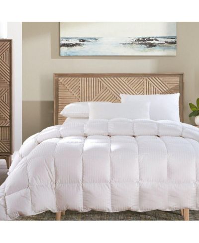 Egyptian Cotton Damask Stripe Down Comforter Lightweight