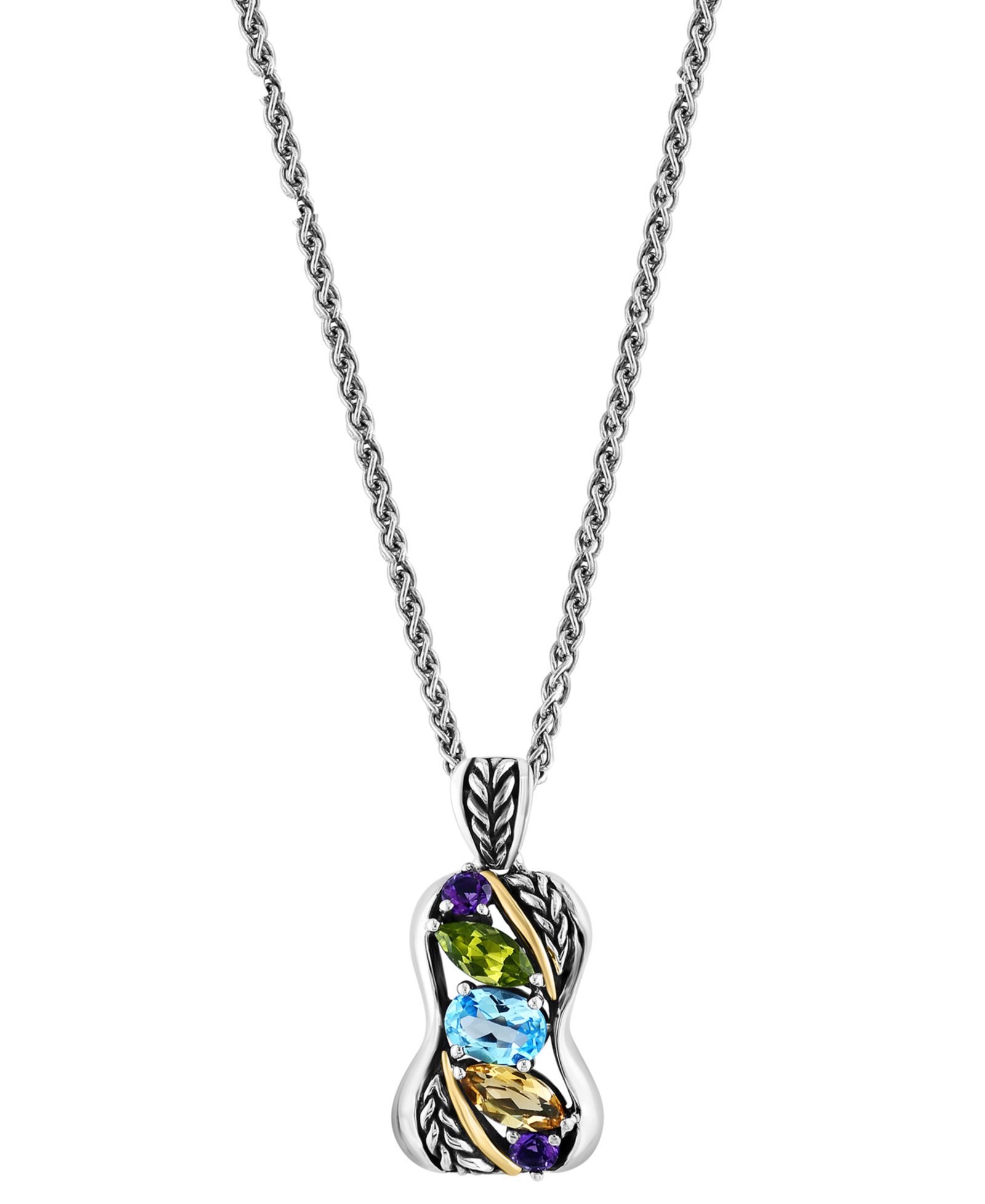 EFFY® Ожерелье-подвеска с многоцветными драгоценными камнями (2-5/8 ct. t.w.) из sterling silver и 18k gold-plate
