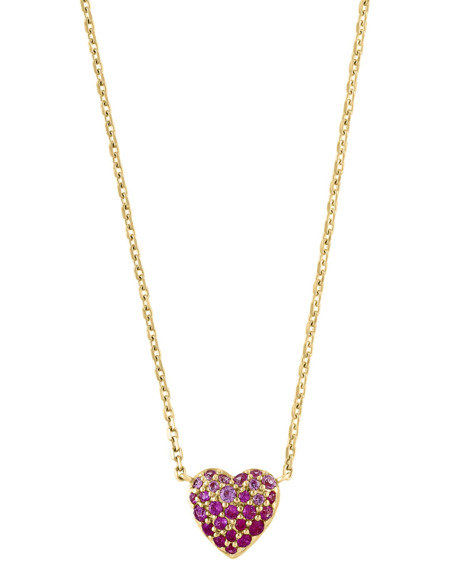 EFFY® Подвеска Heart Ombré Cluster с розовым сапфиром и рубином в золоте 14k