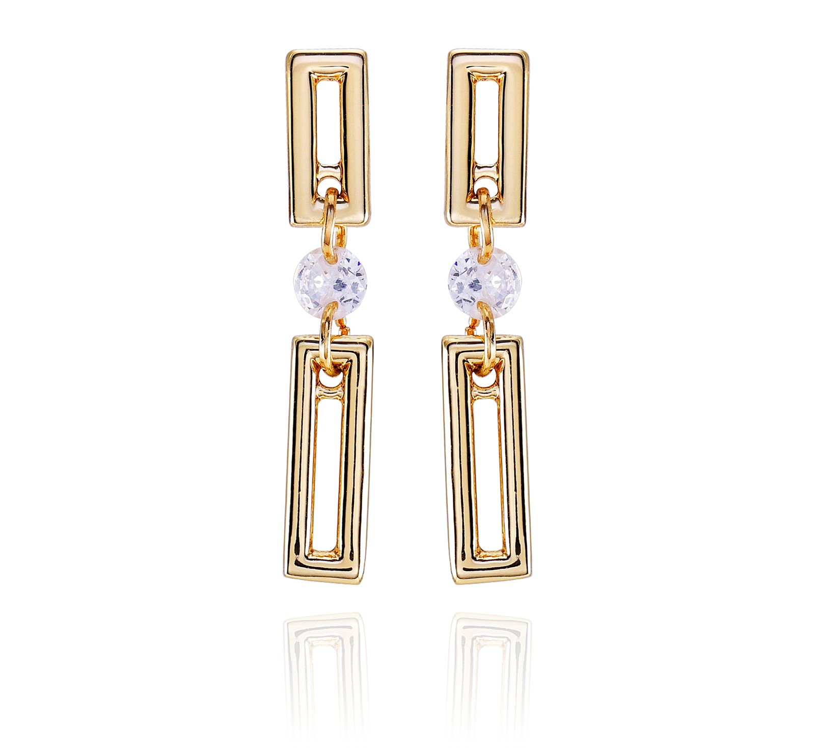 Серьги-подвески Vince Camuto Gold-Tone Clear Glass Stone