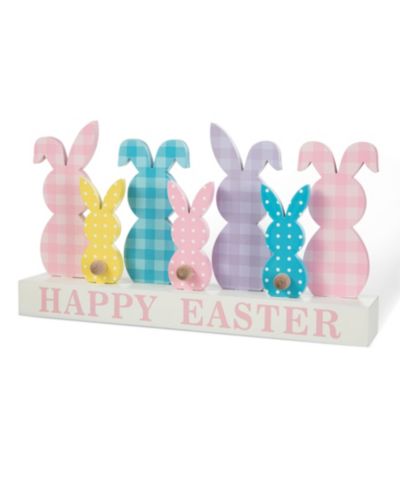 Декор для стола Glitzhome 11.75" L Easter Wooden Bunny Family