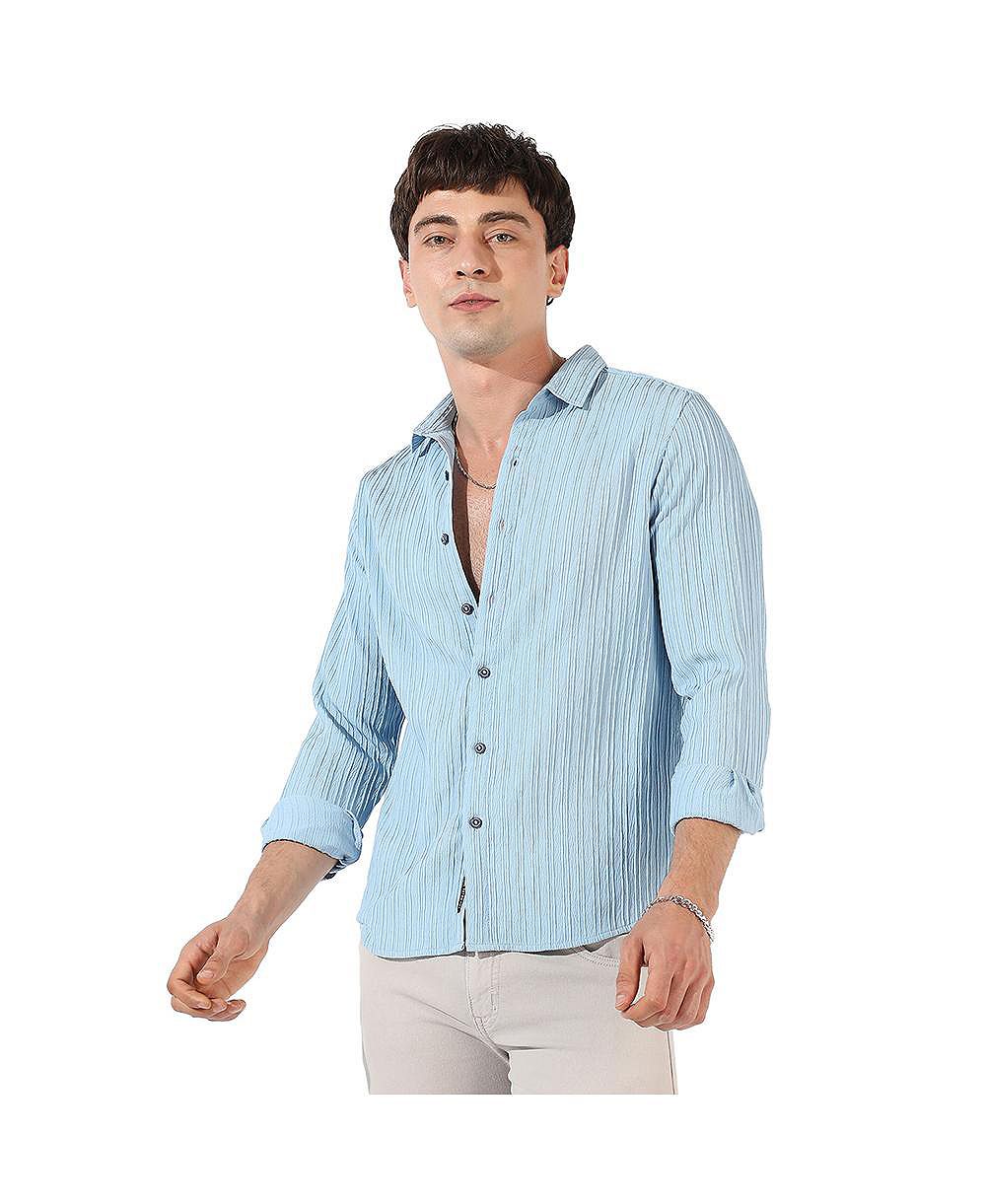 Campus Sutra Men's Textured Casual Shirt