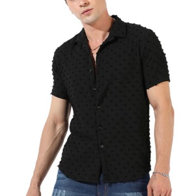 Campus Sutra Men's Textured Casual Shirt