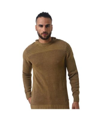 Мужской вязаный пуловер Campus Sutra Brown Textured Knit