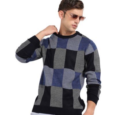 Мужской джемпер Campus Sutra Blue Block Check