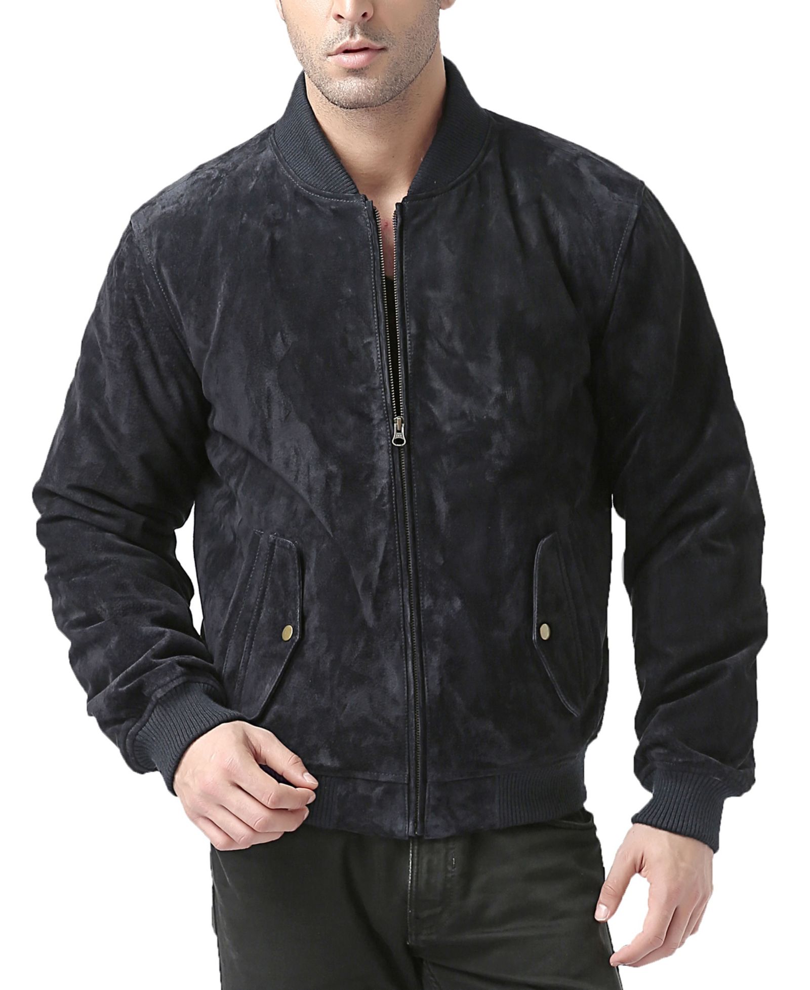 BGSD Men Urban Leather Bomber Jacket