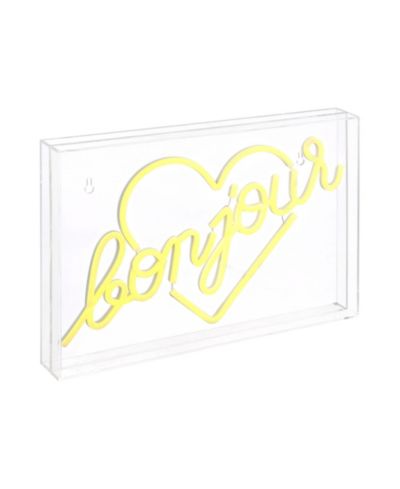 Светильник Jonathan Y Bonjour Heart Contemporary Glam Acrylic Box LED Neon Light
