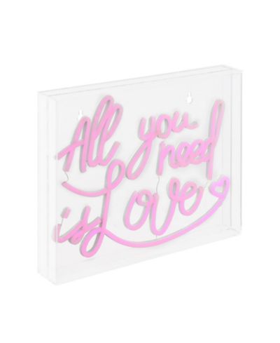 Современная неоновая лампа Jonathan Y All You Need Is Love Acrylic Box USB Operated LED