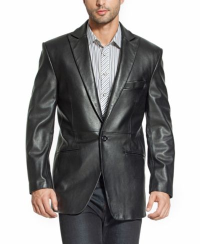 BGSD Мужской кожаный блейзер Tuxedo