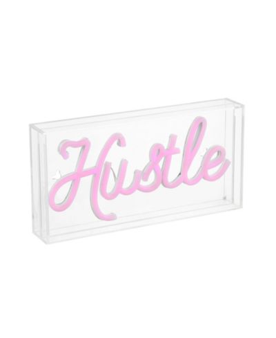 Jonathan Y Hustle Contemporary Glam Acrylic Box USB Operated LED Neon Light