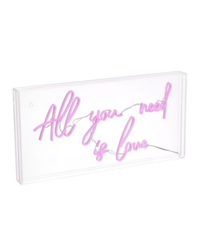 Современный акриловый бокс Jonathan Y All You Need Is Love с LED неоновой подсветкой и USB