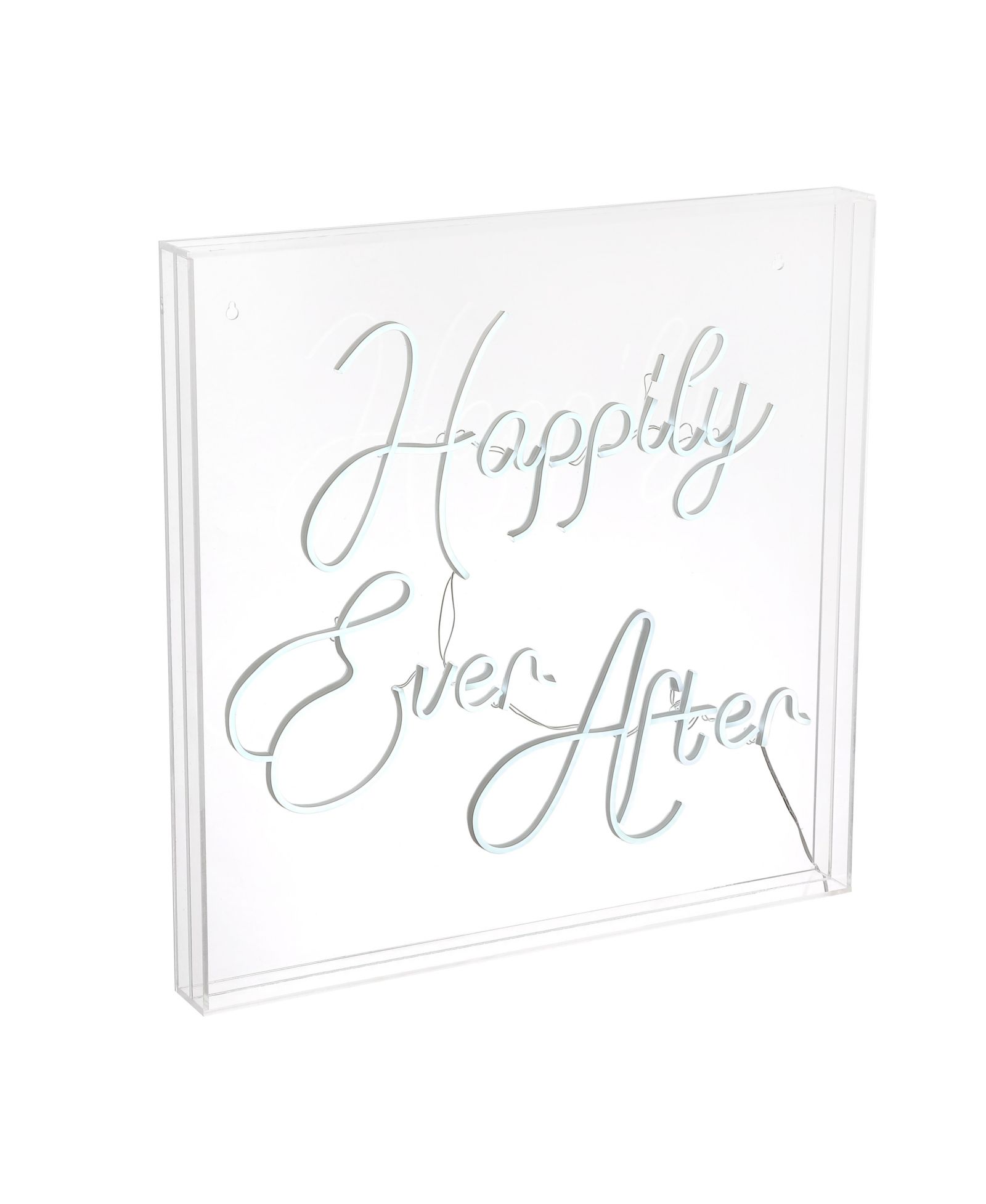 Jonathan Y Happily Ever After Square Contemporary Glam Acrylic Box USB Operated LED Neon Light