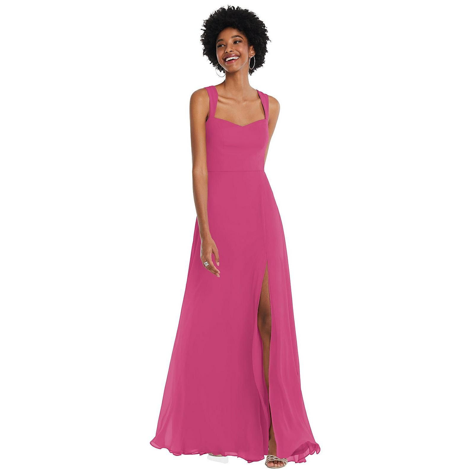 Contoured Wide Strap Sweetheart Maxi Dress