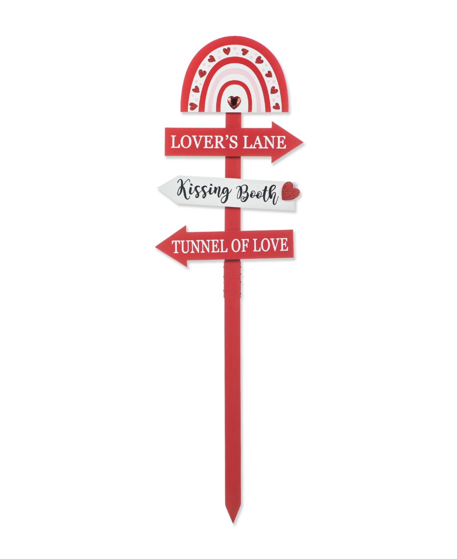 Деревянный знак Glitzhome Valentine's Rainbow Word на колышке, 41.75" H