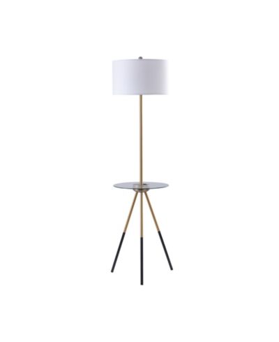 Настольная лампа Teamson Home Myra с журнальным столиком из стекла и встроенным USB, Gold