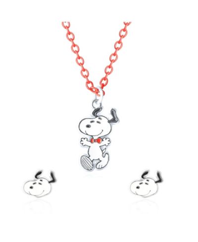 Набор ожерелье и серьги Peanuts Snoopy, цепочка 16 + 3''