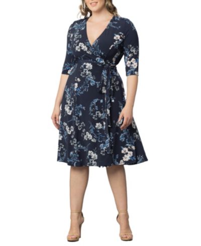 Kiyonna Plus Size платье с запахом с принтом