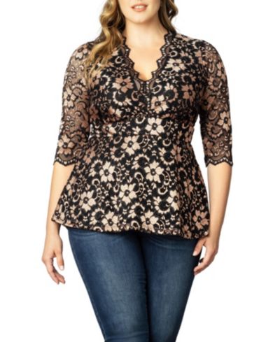 Kiyonna Plus Size Luxe Lace Top