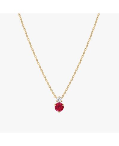 Подвеска Deux Birthstone из позолоченного золота 14k