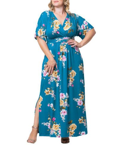 Teal floral print