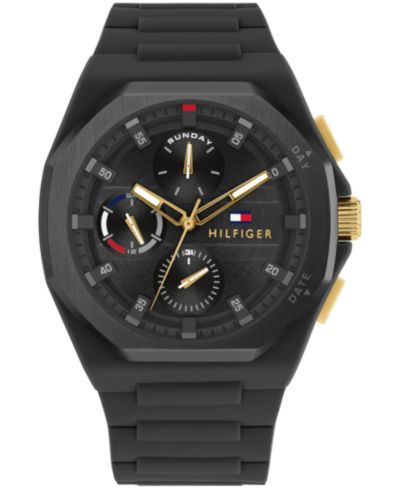 Мужские часы Tommy Hilfiger Multifunction Black Silicone 44mm
