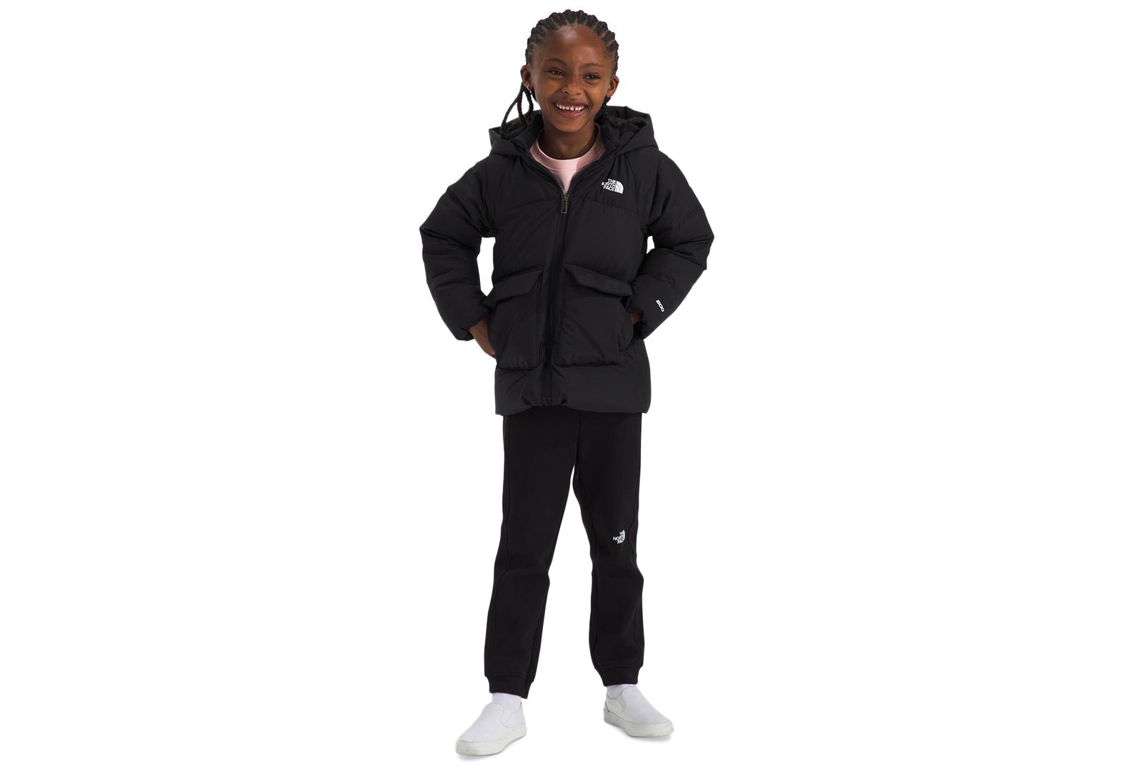The North Face парка для малышей и маленьких девочек North Quilted Fleece-Lined Full-Zip Hooded Down