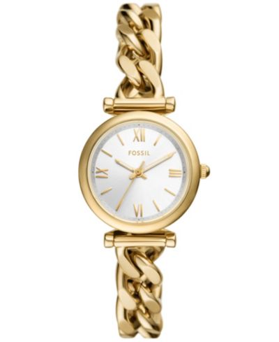Женские часы Fossil Carlie Three-Hand Gold-Tone Stainless Steel 28mm