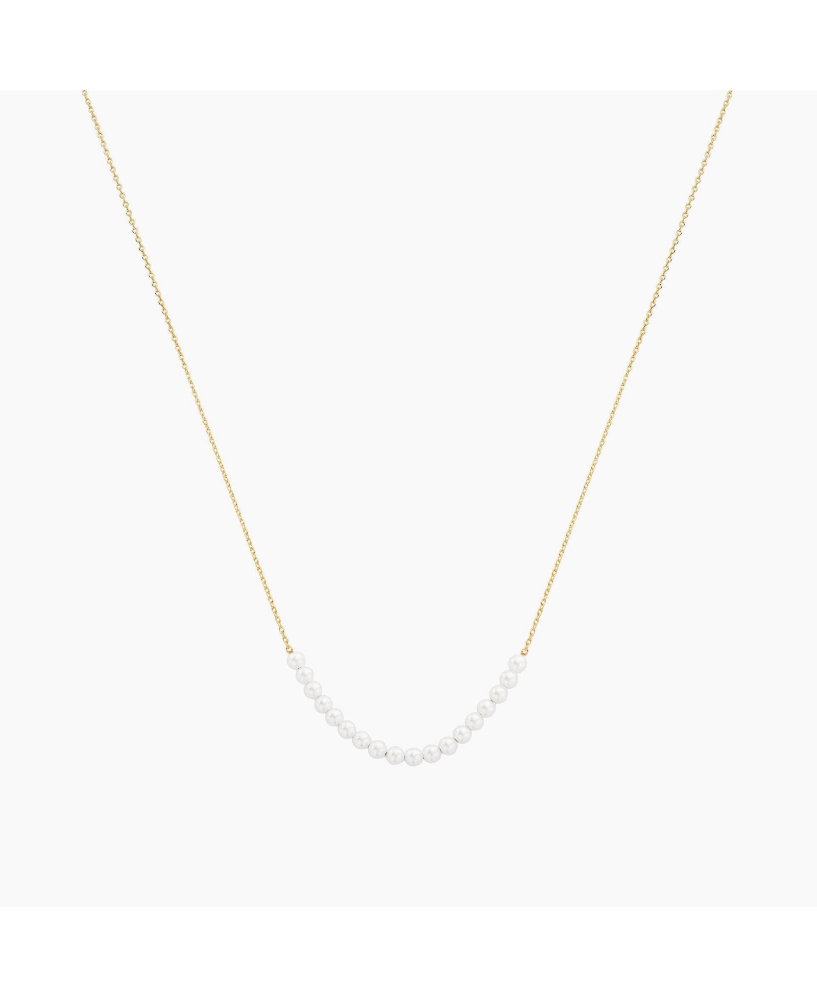 Серебряное ожерелье Rosalie с позолотой 18k и жемчугом