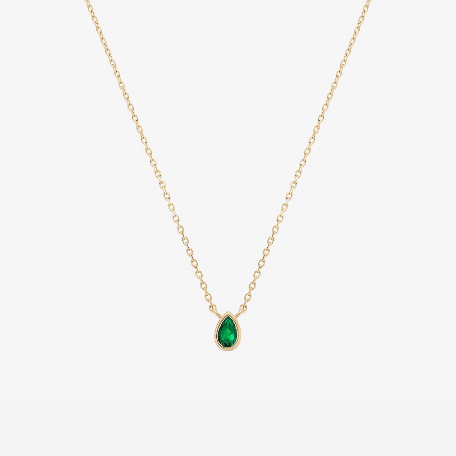 Минималистичное колье Ivy Emerald из стерлингового серебра с позолотой 18k
