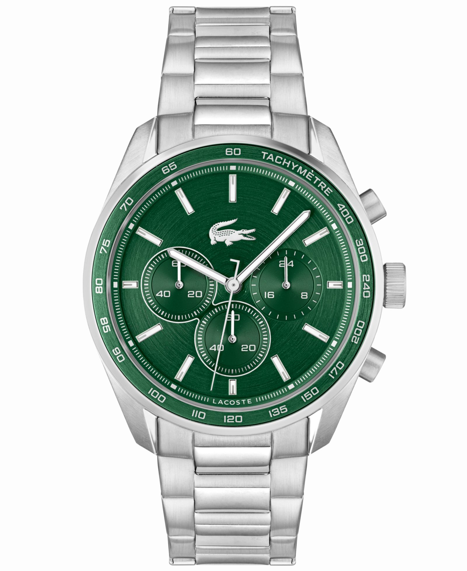 Мужские часы Lacoste Boston Chronograph Silver-tone Stainless Steel Bracelet 42mm