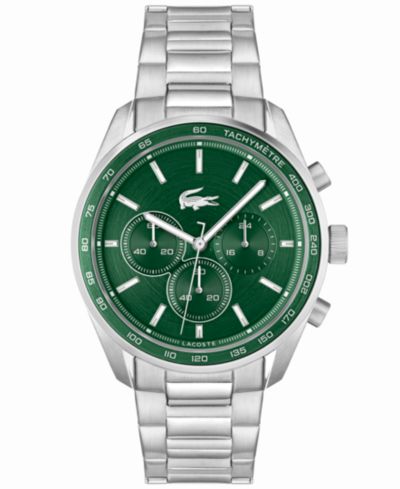 Мужские часы Lacoste Boston Chronograph Silver-tone Stainless Steel Bracelet 42mm