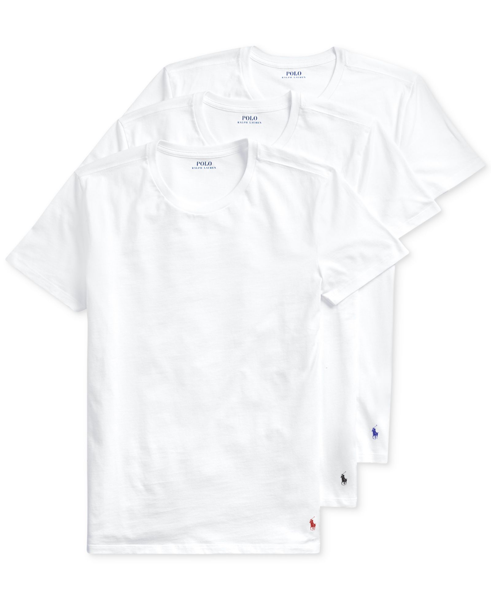 Polo Ralph Lauren Men's 3-Pack Slim-Fit Classic Cotton Crew Undershirts