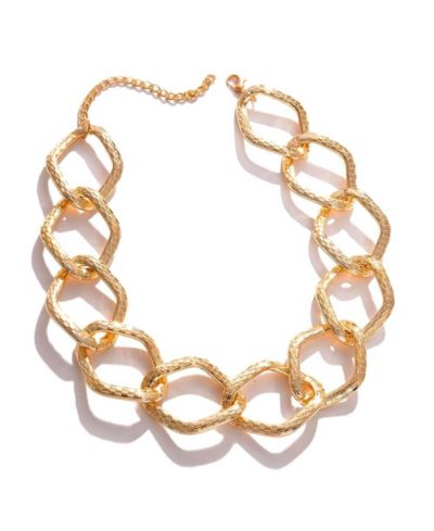 SOHI Women's Gold Metallic Chainlink Necklace