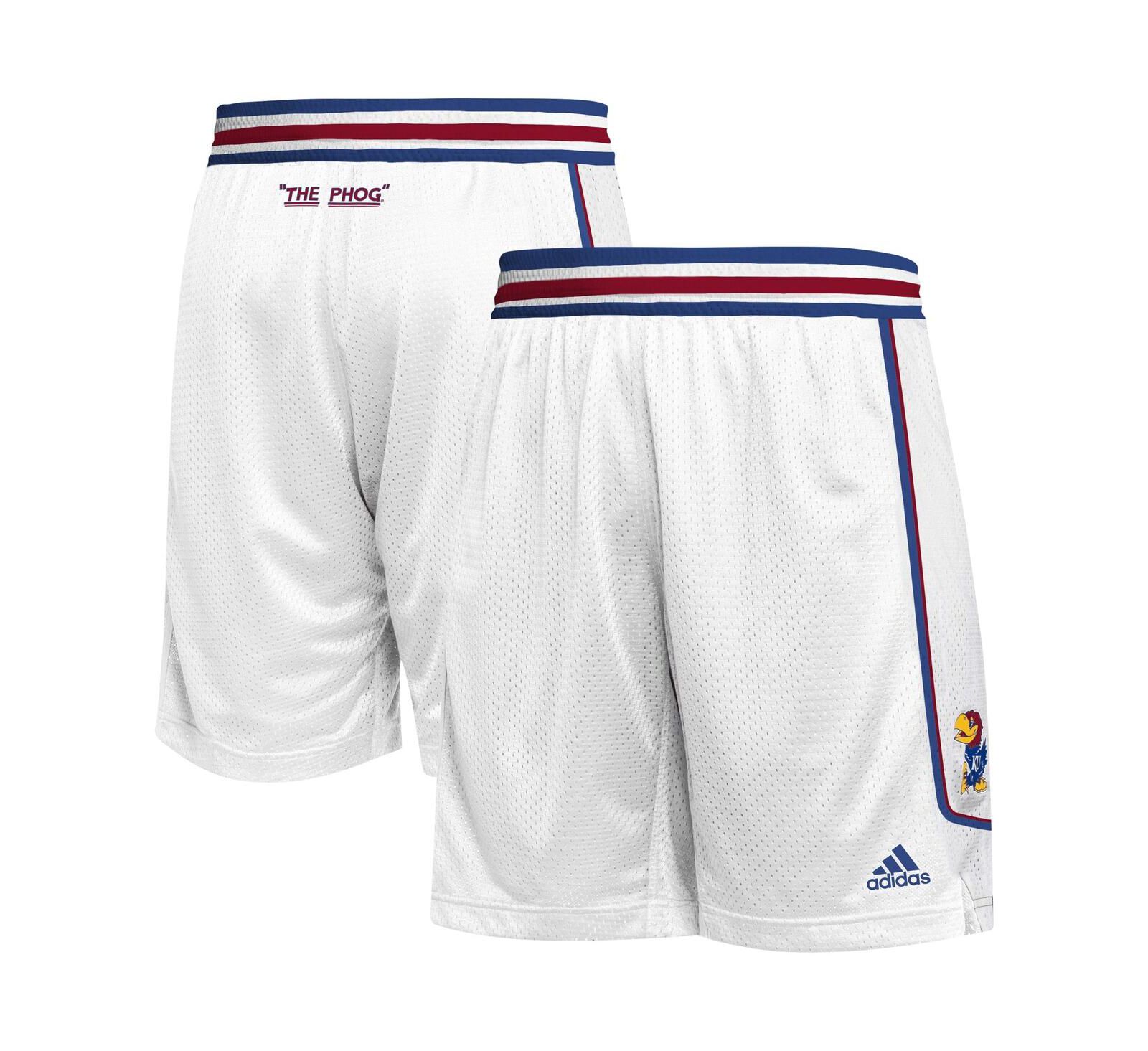 Мужские баскетбольные шорты adidas White Kansas Jayhawks Replica