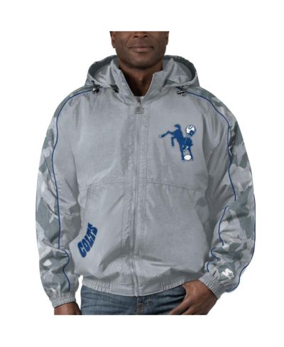 Мужская куртка Starter Gray Distressed Indianapolis Colts Thursday Night Gridiron Throwback Full-Zip
