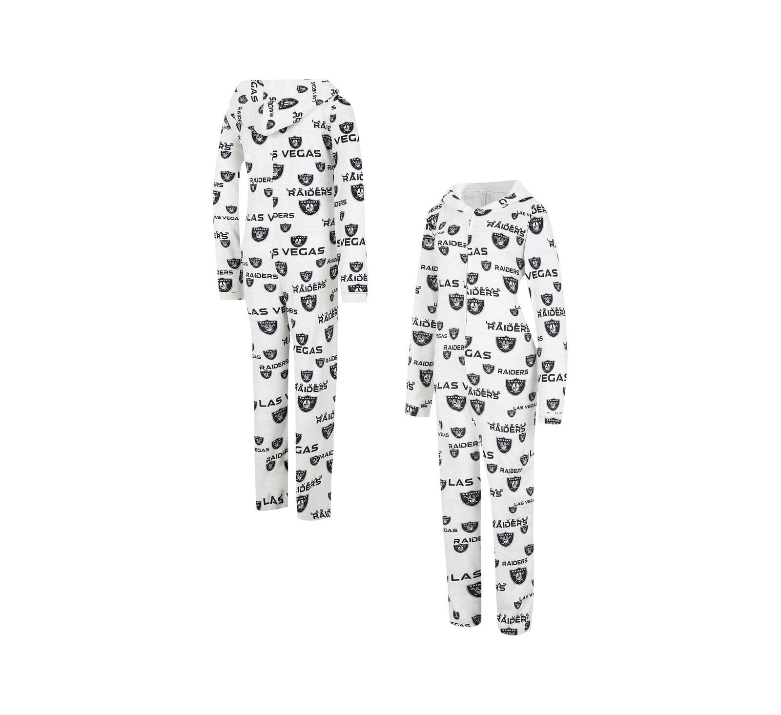 Women's Concepts Sport Cream Las Vegas Raiders Docket Hoodie Full-Zip Union Suit