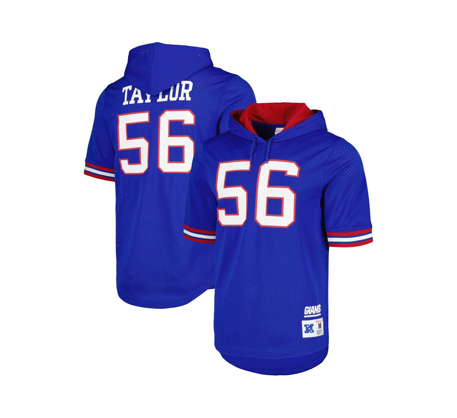 Men's Mitchell & Ness Lawrence Taylor Royal New York Giants Retired Player Name and Number Mesh Hoodie T-shirt