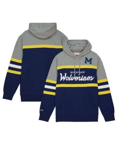Мужское худи Mitchell & Ness Navy Michigan Wolverines Head Coach с начесом