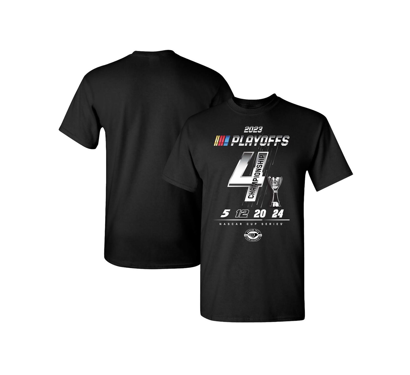 Мужская футболка NASCAR Cup Series Playoffs Championship Four, серый меланж